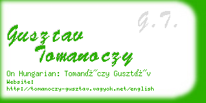 gusztav tomanoczy business card